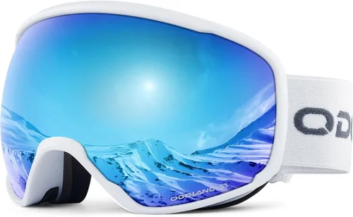Vista 12 de Odoland Gafas de esquí de nieve S2 de doble lente antivaho OTG a prueba de viento UV400 para hombres, mujeres y jóvenes, esquí, snowboard Lente