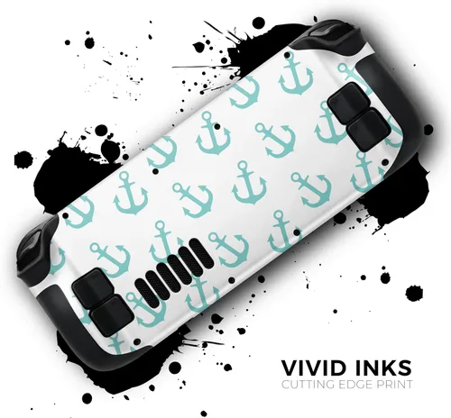 Vista 3 de Design Skinz - Compatible con Steam Deck - Calcomanía protectora de vinilo extraíble resistente a los arañazos - Micro anclajes verde azulado
