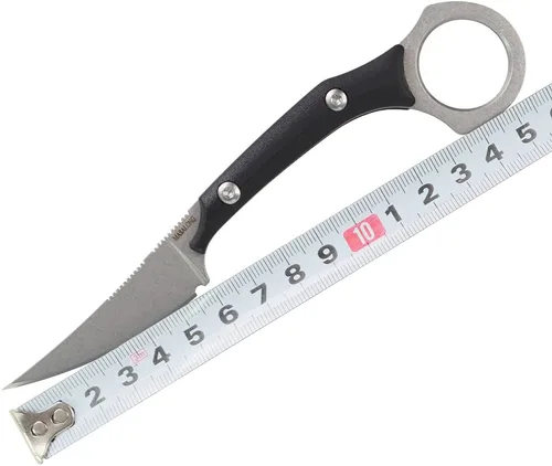 Vista 6 de MASALONG Colmillos de jabalí kni225 karambit mini cuchillo táctico (lavado de piedra blanca)