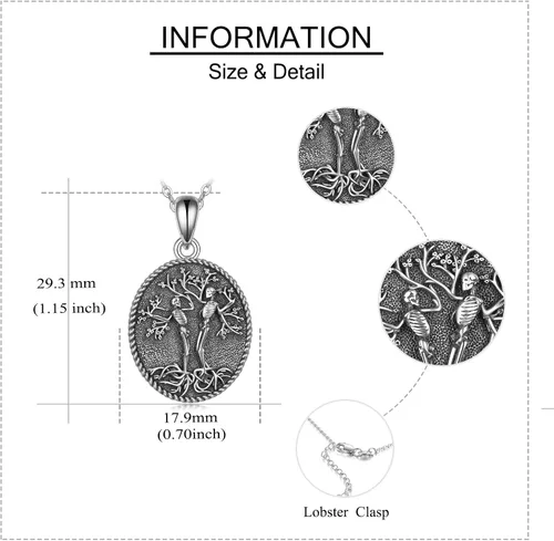 Vista 41 de ONEFINITY Collar de plata de ley 925 con diseño de árbol de la vida con colgante de nudo celta de concha de abulón para mujer