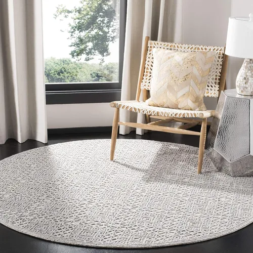 Vista 7 de SAFAVIEH Trace Collection - Alfombra decorativa de 2 pies 6 pulgadas x 4 pies, gris y gris, lana hecha a mano, ideal para zonas de alto tráfico
