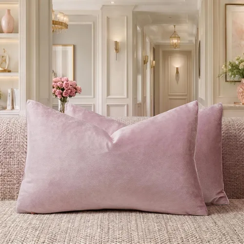 Vista 192 de GIGIZAZA Juego de 2 fundas de almohada doradas de terciopelo de 20 x 20 pulgadas para sofá Almohadas para sofá, tela texturizada suave de 9.88