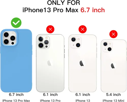 Vista 2 de Funda diseñada para iPhone 13 Pro Max, funda de silicona ultra delgada a prueba de golpes, de microfibra suave anti arañazos, protección mejorada