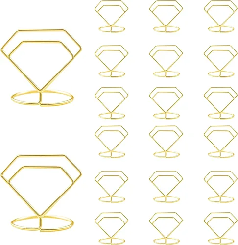 Vista 8 de ELANE 20 soportes para tarjetas de lugar para bodas, soportes para números de mesa de boda, tarjeteros para mesa, tarjetero de mesa (corazón)
