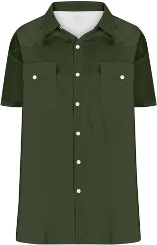 Vista 3 de Men's Short Sleeve Button Down Shirts Cargo Shirt Fashion Casual Summer Beach Shirts Business Work Basic Tee Tops