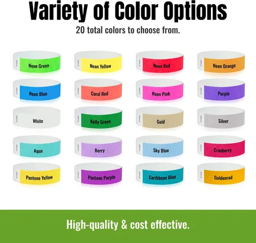 Vista 8 de Tyvek - Pulseras personalizadas de 3/4 de pulgada para eventos - Personalizadas con imagen o logotipo (tipo papel) Personalize w/ Clipart Text &