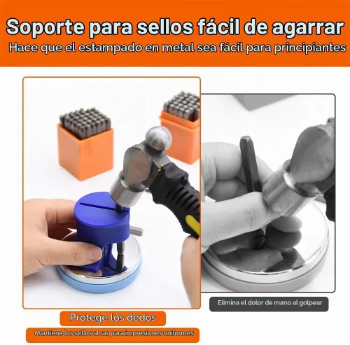 Vista 4 de Kit de estampado en metal de 74 piezas, DkOvn herramientas completas de estampado para joyería con punzón de letra mayúscula y minúscula de 1/8