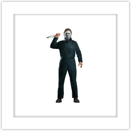 Vista 10 de Trends International Gallery Pops Halloween II - Arte de pared con cuchillo de Michael Myers, versión enmarcada negra, 12 x 12 pulgadas Versión