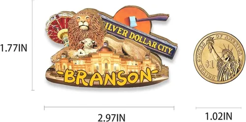 Vista 3 de Imán de Branson de los E.E.U.U. para nevera, de madera, 3D, monumentos, viajes, coleccionables, recuerdos, decoración hecha a
