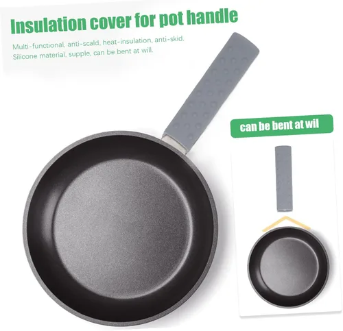 Vista 6 de Uonlytech - Funda de silicona para mango de olla de escaldado, funda sin sartén para calor, diseño ligero que se adapta a asas de utensilios