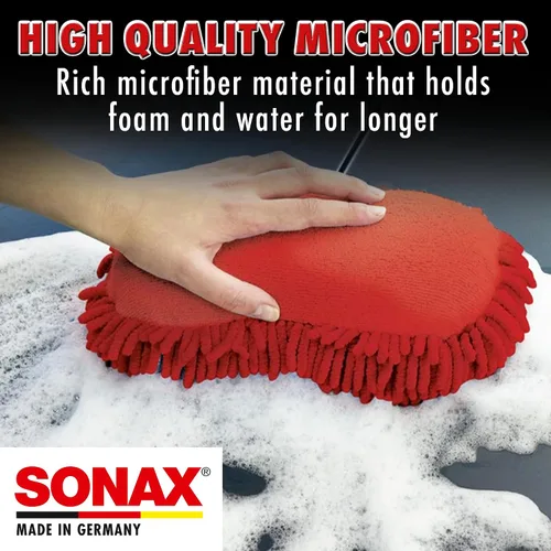 Vista 4 de SONAX Esponja de lavado de microfibra – Esponja de lavado de coche sin arañazos, microfibra ultrasuave, alta absorción de espuma, segura