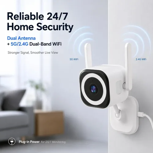 Vista 6 de Cámara de seguridad para interiores y exteriores, WiFi 5G/2.4G