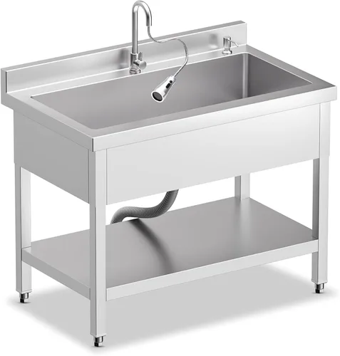Vista 18 de 39in Large Capacity Stainless Steel Utility Sink with 2-Water Outlet Modes
