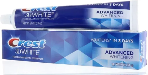 Vista 3 de Crest Pasta dental con fluoruro blanqueador avanzado blanco 3D