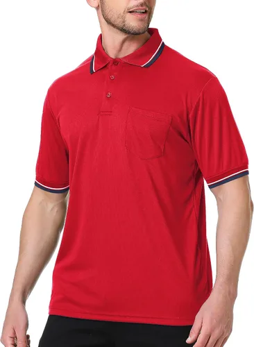 Vista 2 de TopTie Camiseta de árbitro de béisbol y softbol de manga corta Rojo