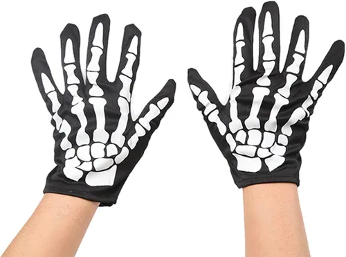 Vista 4 de Timemory Disfraz de esqueleto de Halloween capa de fantasma abrigo de esqueleto con máscara y guantes conjunto de accesorios de disfraz de Halloween