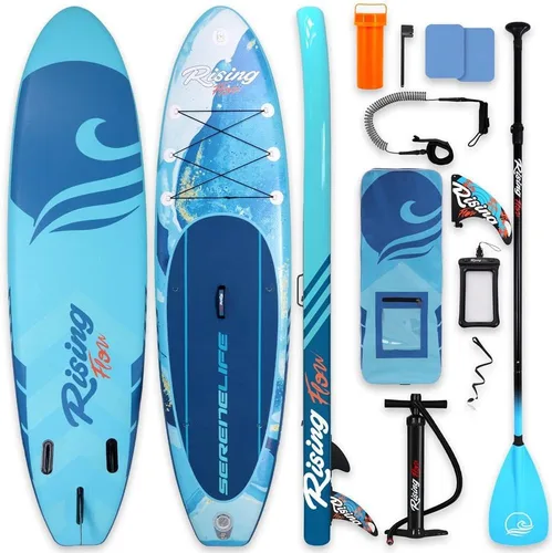 Vista 9 de SereneLife 10’6” Inflatable Stand Up Paddle Board with Premium SUP Accessories - 32” Wide Stable Design with Non-Slip EVA Deck Pad, for Youth and
