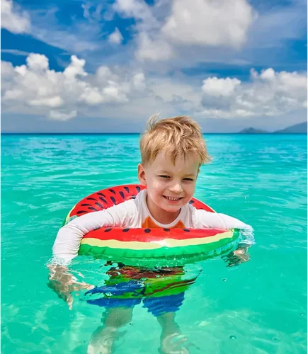 Vista 3 de Big Chill Camiseta de natación de manga corta para niños con protección UPF 50+