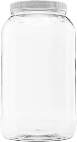 Vista 18 de Tarro de plástico de 64 oz (1/2 galón), tapa blanca, paquete de 1