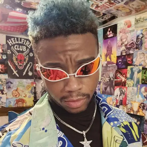 Vista 2 de Donquixote Doflamingo - Gafas de sol de una pieza de anime para Halloween Cosplay