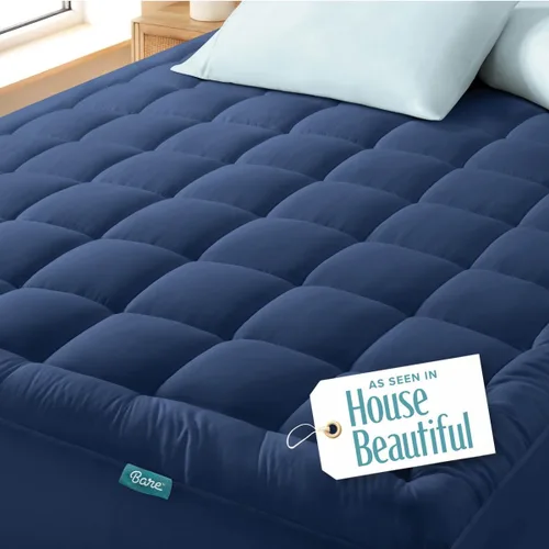 Vista 10 de Bare Home Funda de colchón de tamaño individual con parte superior de algodón transpirable y relleno alternativo de plumón - Lavable a máquina