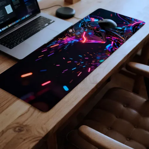 Vista 4 de Alfombrilla de mouse grande extendida para juegos, base antideslizante, superficie lisa, alfombrilla de mouse a prueba de derrames, anime, Cyberpunk