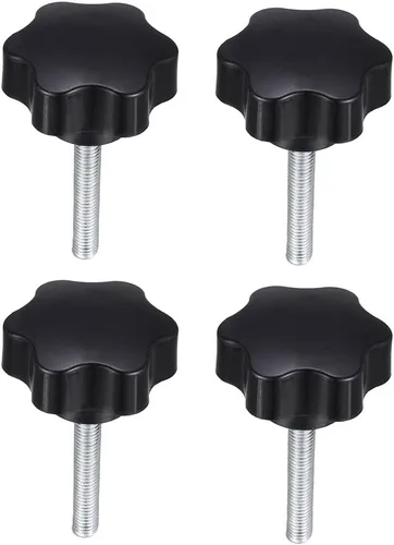 Vista 9 de uxcell 4pcs 1.496 in Dia Plum Hex Shaped Grips Star Knob M8 x 0.630 in rosca macho
