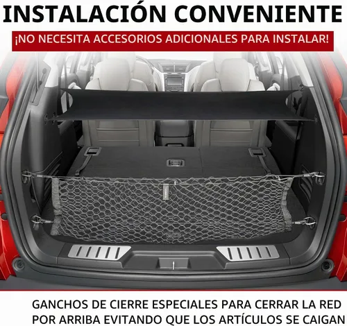 Vista 3 de Trunknets Inc Persiana de seguridad de carga + red de carga para Chevrolet Traverse 2009 2010 2011 2012 2013 2014 2015 2016 - Ebony New