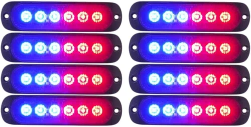 Vista 10 de Xprite 10 luces estroboscópicas de emergencia, ámbar de 6 LED de montaje en superficie, luces estroboscópicas intermitentes, función