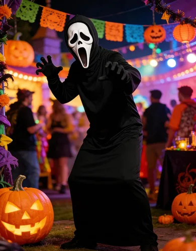 Vista 6 de Máscara de cara completa con capucha de elastano, máscara unisex para disfraz de Halloween