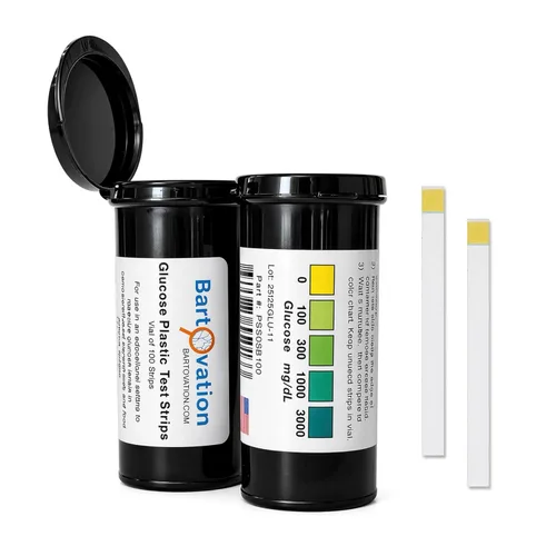 Vista 5 de Bartovation Tiras de prueba de glucosa científicas, 0-3000 mg/dL, paquete de 50 para la ciencia de los alimentos, ósmosis, experimentos