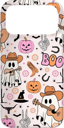 Vista 22 de Spooky Ghost Cowboy Cute Halloween Boo Western Retro Pastel Case for iPhone 17