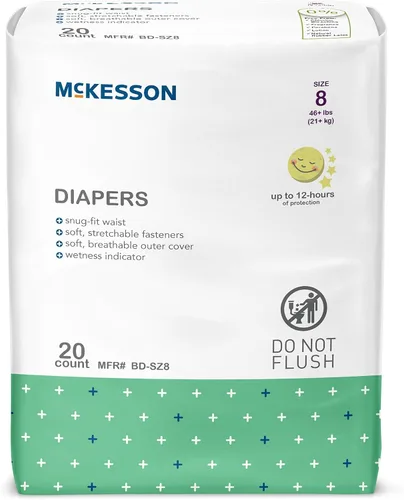Vista 10 de McKesson Pañales para bebé, talla 1 (8 libras a 14 libras), 20 unidades, 1 paquete