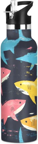 Vista 19 de Trendy Sunflower Oil Painting Style Leak Proof & BPA Free Sports Insulated Water Bottle With Straws Leak-proof Hot & Cold Double Walled for