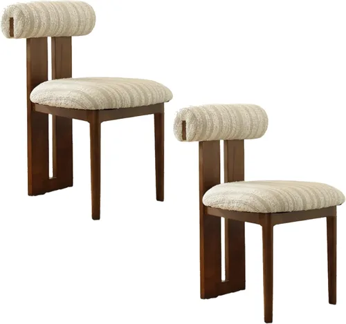 Vista 15 de Juego de sillas de comedor de madera, sillas de comedor tapizadas, silla de cocina con patas de silla de madera maciza, para restaurantes, salas