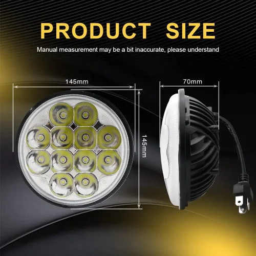 Vista 8 de BeaveWAY - 4 faros delanteros LED redondos de cristal de 5.75 pulgadas 36 W, haz sellado IP68, impermeable, repuesto 4000 4040 5506 H5006 H651 / H466