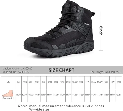 Vista 7 de FREE SOLDIER Mens Waterproof Hiking Boots Lightweight Work Boots Military Tactical Boots Durable Combat Boots