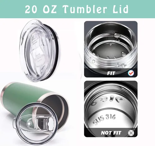 Vista 3 de Compatible con tapas Yeti de 20 onzas, tapa de reemplazo de 10 onzas Lowball, tapa de taza de 10 onzas, tapa de vaso Ozark Trail y otras tapas