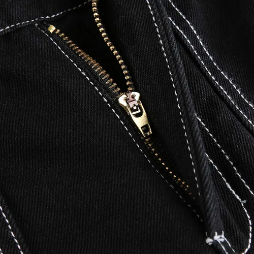 Vista 5 de ICNGLKSND Jeans holgados de cintura alta para mujer y niña, rectos, pierna ancha, pantalones de mezclilla Y2K, ropa de calle con bolsillos grandes