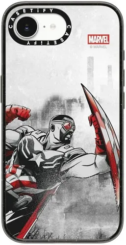 Vista 24 de CASETiFY Funda para iPhone Air, compatible con MagSafe Marvel VS CoLab Protección contra caídas de grado militar 4x de 8.2 pies Funda Capitán