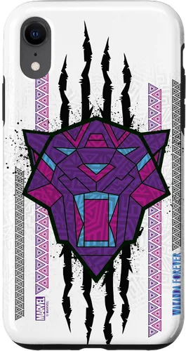 Vista 24 de Funda para iPhone 16 Marvel Black Panther: Wakanda Forever Tribal Logo Panther