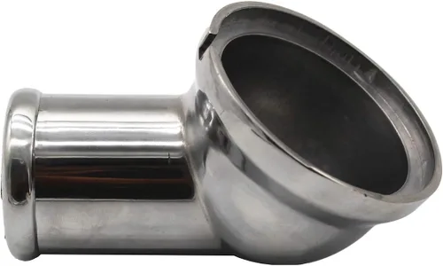 Vista 3 de Carcasa de termostato de cuello de agua giratoria pulida de 45° compatible con motor Chevrolet LS LS1 LS2 LS7 Compatible con C-hevrolet LS Engine
