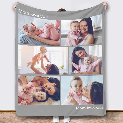 Vista 39 de Mantas de fotos personalizadas, 10 fotos personalizadas, mantas de imagen personalizadas, regalos para hermana, papá, mamá, hija, hijo
