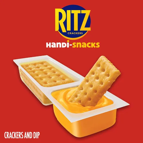 Vista 4 de Handi-Snacks RITZ Crackers 'N Cheesy Dip Paquetes de Aperitivos, Aperitivos Escolares, 20 Paquetes de Aperitivos