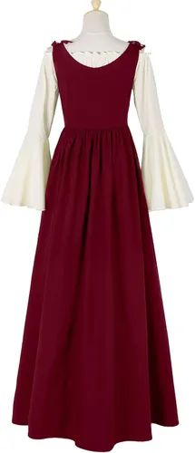 Vista 3 de Disfraz renacentista medieval para mujer, disfraz de Halloween
