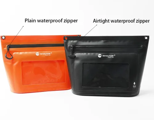 Vista 4 de IPX7 - Bolsa seca impermeable con bolsillo para pantalla táctil, bolsa de hombro hermética flotante con ranuras para tarjetas, material resistente