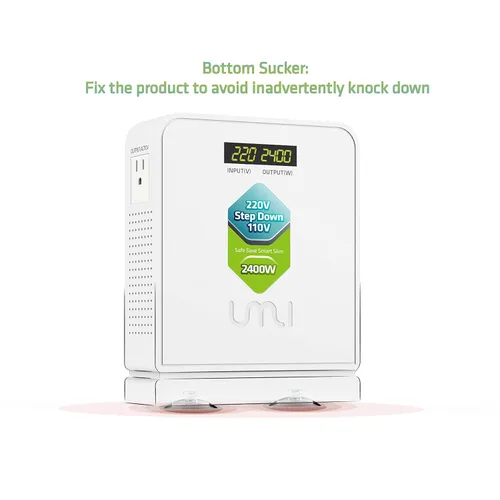Vista 6 de UMI 2400W Convertidor de voltaje de 220 V a 110 V, convertidor de potencia de 220 V a 110 V de servicio pesado con modo automático, convertidor