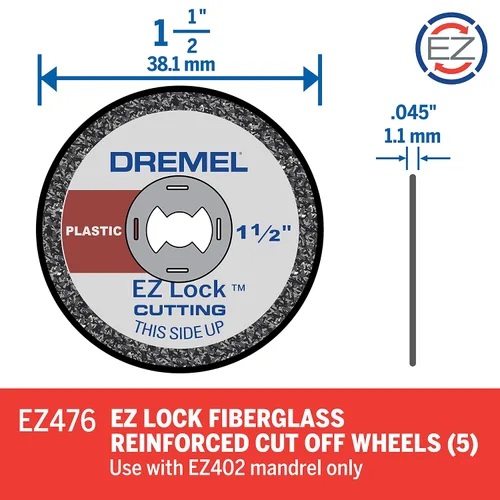 Vista 2 de Dremel EZ476 1 1/2-Inch EZ Lock Rotary Tool Cut-Off Ruedas para plástico - 5