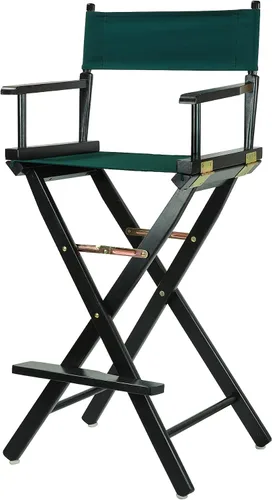 Vista 185 de Casual Home - Silla de director de 18 in, marco negro, lona negra, altura clásica Marco negro - Madera maciza