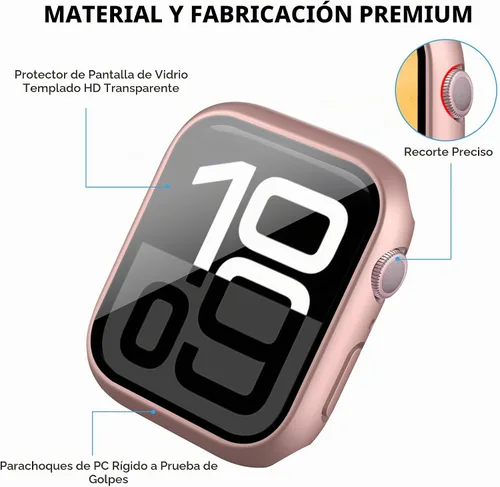 Vista 2 de Paquete de 20 fundas para Apple Watch Series SE 3/SE 2/SE/6/5/4 de 1.575 pulgadas con protector de pantalla de vidrio templado, a prueba de golpes